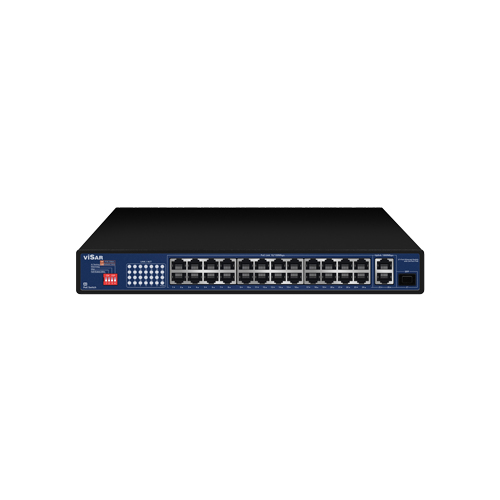 VSS W24POE3G 27-Port Gigabit PoE Switch, 24 PoE Ports, 300W