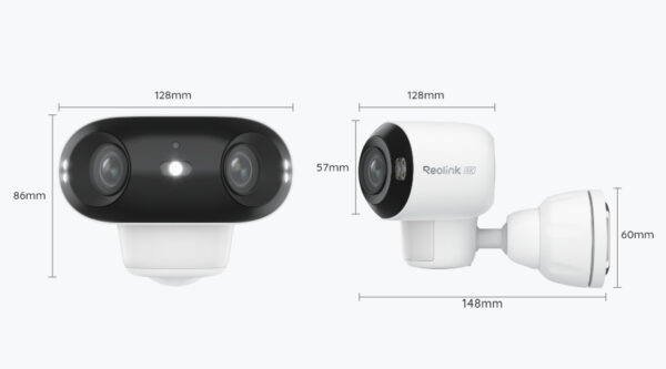 Reolink Argus 4 Pro – Smart 4K ColorX kaksoislinssi aurinkokennolla/akulla toimiva kamera 180° panoraamalla