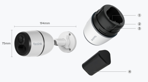 Reolink Go Plus – 2K 4MP 4G matkapuhelinverkko turvakamera