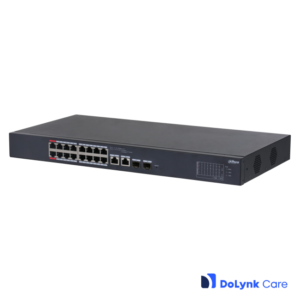 Dahua CS4218-16ET-135 DoLynk Care manageeritav switch • 16*10/100Mbps PoE + 2*Gbps combo • 135W