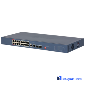 Dahua CS4218-16ET-240 DoLynk Care manageeritav switch • 16*10/100Mbps PoE + 2*Gbps combo • 240W