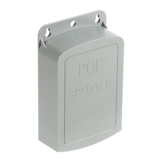 PoE splitter / toite adapter • sisend 44-56VDC - väljund 12VDC plastkorpus pritsmekindel 1 PoE splitter / toite adapter • sisend 44-56VDC - väljund 12VDC plastkorpus pritsmekindel