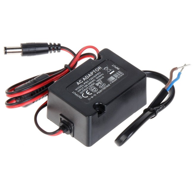 Stabiliseeritud impulsstoiteplokk PSC12010-PRO • 12V • 1.0A • 2.1mm • IP67 • kompaktne 1 Stabiliseeritud impulsstoiteplokk PSC12010-PRO • 12V • 1.0A • 2.1mm • IP67 • kompaktne