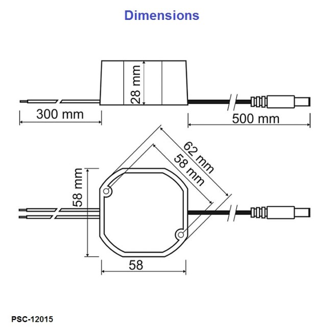 Stabiliseeritud impulsstoiteplokk PSC12015 • 12V • 1.5A • 2.1mm • IP67 • harutoosi sobiv 2 Stabiliseeritud impulsstoiteplokk PSC12015 • 12V • 1.5A • 2.1mm • IP67 • harutoosi sobiv - Image 2