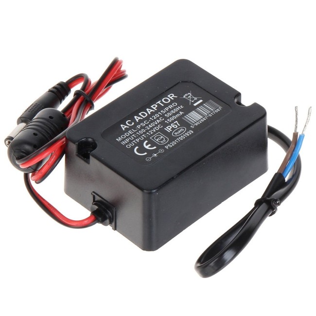 Stabiliseeritud impulsstoiteplokk PSC12015-PRO • 12V • 1.5A • 2.1mm • IP67 • kompaktne 1 Stabiliseeritud impulsstoiteplokk PSC12015-PRO • 12V • 1.5A • 2.1mm • IP67 • kompaktne