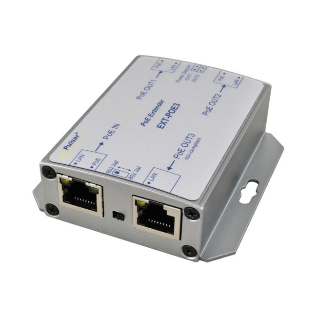 Pulsar EXT-POE3 Extender/Switch 100m • 10/100Mbs in 1*(af/at), out 2*(af/at) + 1*( af) 1 Pulsar EXT-POE3 Extender/Switch 100m • 10/100Mbs in 1*(af/at), out 2*(af/at) + 1*( af)