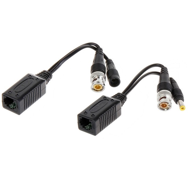 Passiivne CVI TVI Turbo HD AHD keerupaari adapteri komplekt (2tk) • video + toide RJ45 1 Passiivne CVI TVI Turbo HD AHD keerupaari adapteri komplekt (2tk) • video + toide RJ45