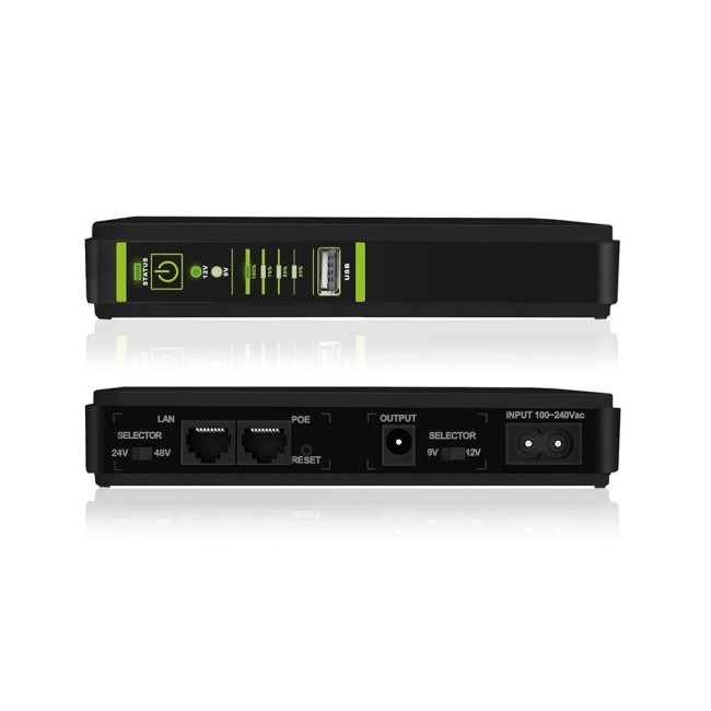 Tecnoware FGCERAPLDC252 UPS 25W, väljund 12VDC, 9VDC, 5VDC 1A USB, PoE 24/48VDC, aku 8800mAh 2 Tecnoware FGCERAPLDC252 UPS 25W, väljund 12VDC, 9VDC, 5VDC 1A USB, PoE 24/48VDC, aku 8800mAh - Image 2