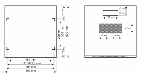 Pulsar RWA666-G 6U seinavaljapaigaldatav riiulikapp, hall