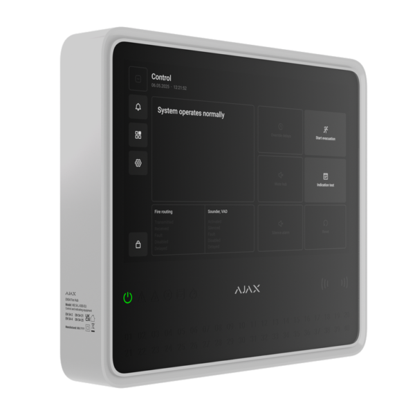Ajax EN54 Fire Hub Jeweller Control Panel, White