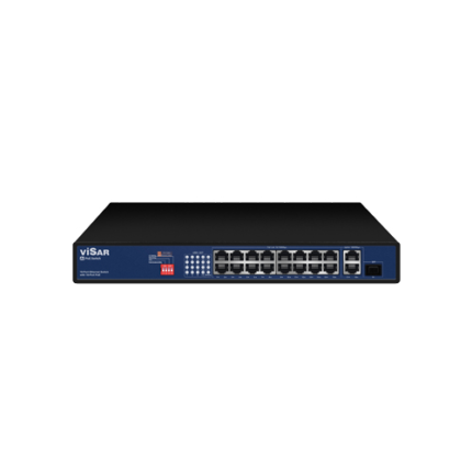 VSS W16POE3G 19-Port Gigabit PoE Switch, 16 PoE Ports, 300W