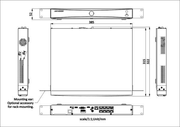 Hikvision DS-7608NXI-K2/8P(D) 8 kanaliga IP POE Recorder