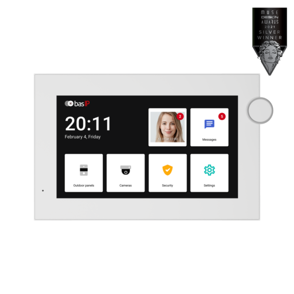 AZ-07LF Intercom Indoor Monitor, White, Android, BAS-IP