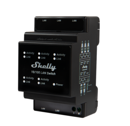 Shelly LAN Switch – DIN-kinnitusega Etherneti Switch