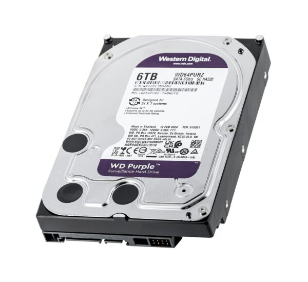 Western Digital Purple 6TB Hard Drive for Video Surveillance Systems