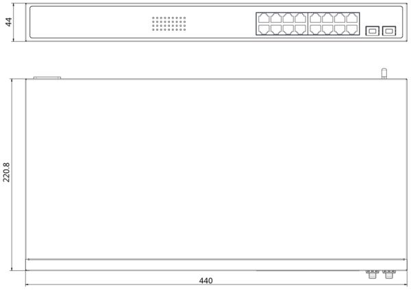 Switch DS-3E1518P-SI 16-porti PoE 1000Mbps