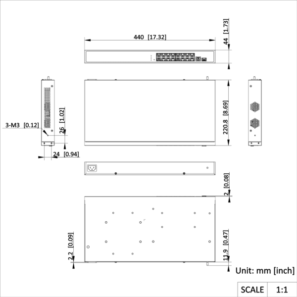 Switch DS-3E1518P-EI 16-porti 1000Mbps Smart Managed PoE