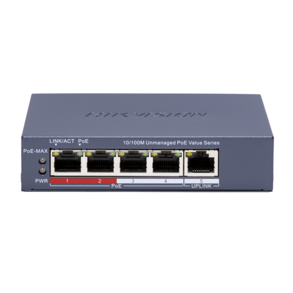 Switch DS-3E0105P-E/M(C) 4 Port kiire Ethernet Unmanaged PoE
