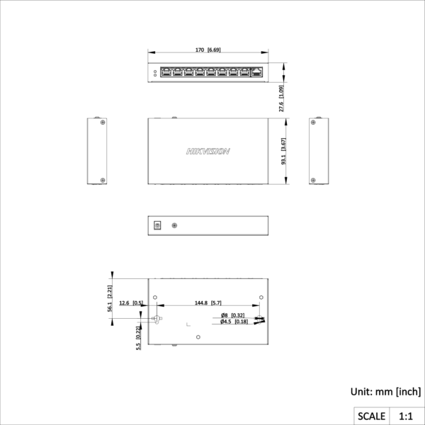 Switch DS-3E1309P-EI 8-porti PoE