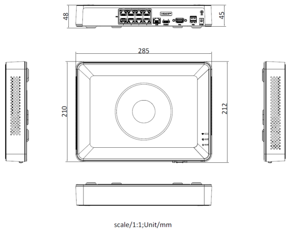 NVR DS-7108NI-Q1/P 8-kanalit mini 1U 8 PoE