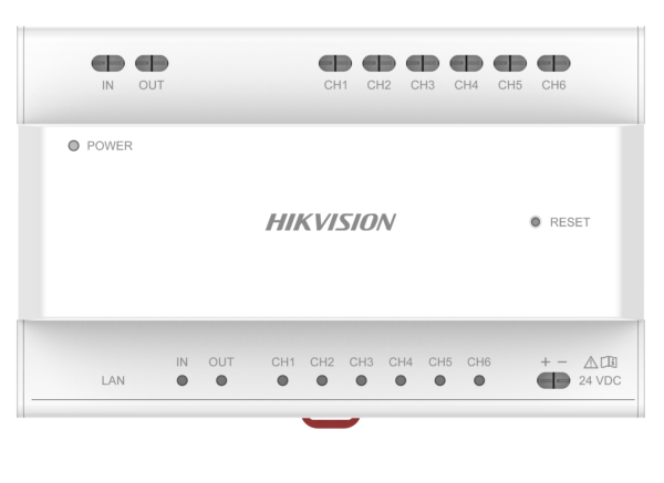 Fono Switch DS-KAD706Y-SP 6 porti 2 wire DIN‑liistule