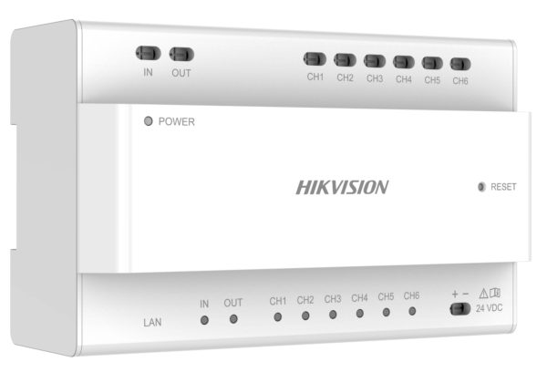 Fono Switch DS-KAD706Y-SP 6 porti 2 wire DIN‑liistule