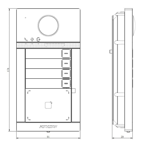 Door Station DS-KV8413-WME1(C) 2MP HD 4 channels