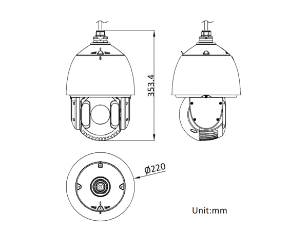 PTZ-kamera DS-2DE7225IW-AE(S6) 7″ 2MP 25x nopea dome
