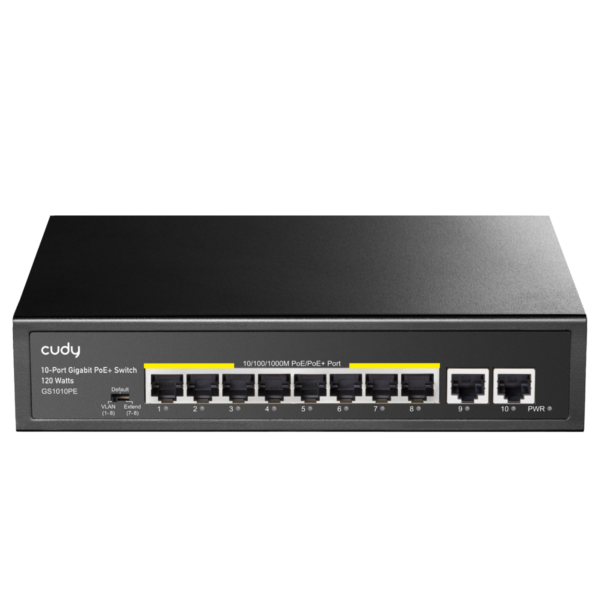 Switch GS1010PE 10-porti POE+ 120W Must