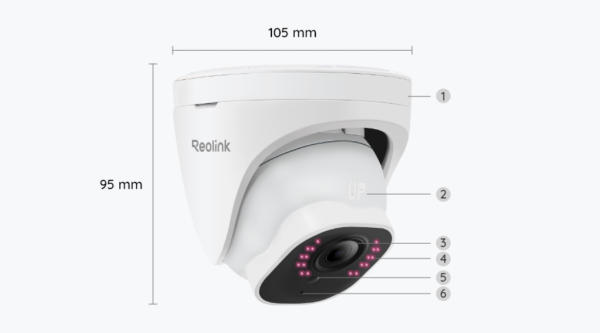 Reolink RLC-520A 5MP PoE Dome Camera with Person/Vehicle/Animal Detection